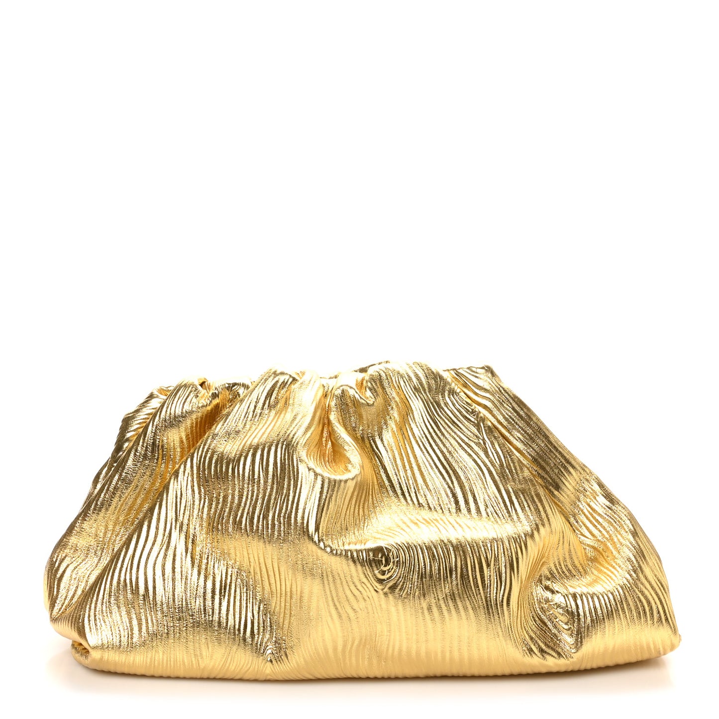 Metallic Bark Calfskin Embossed The Pouch Oversized Clutch Oro