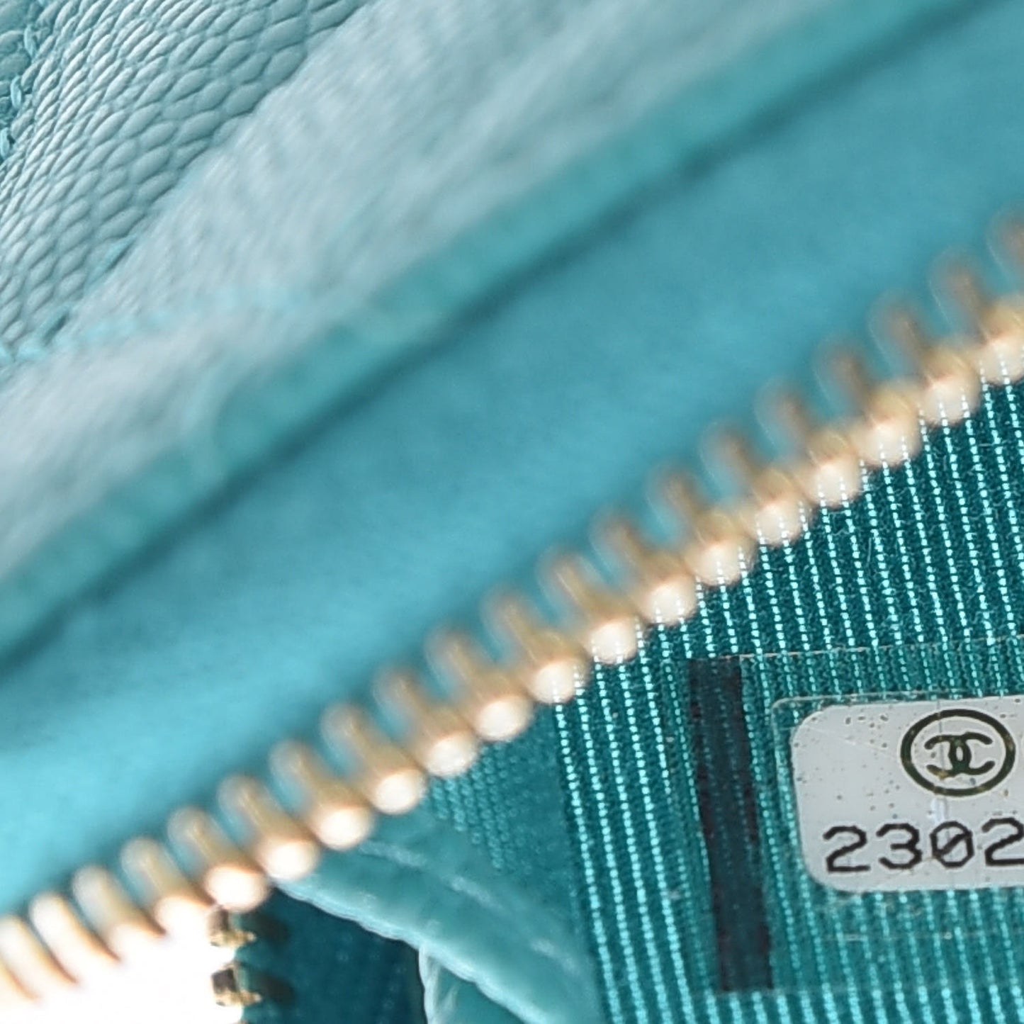 Caviar Quilted Zip Coin Purse Turquoise