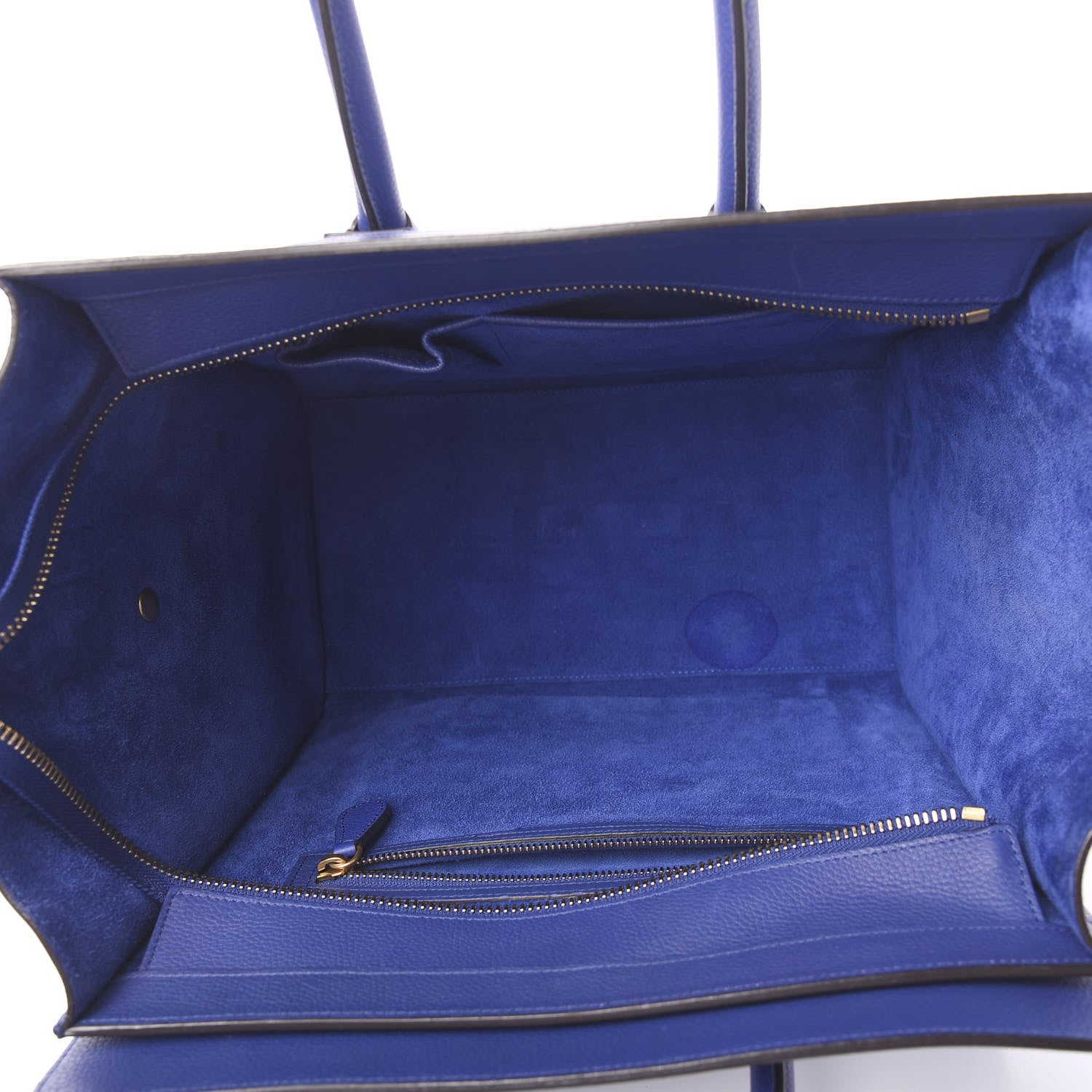 Celine Drummed Calfskin Mini Luggage Indigo 5 of 11