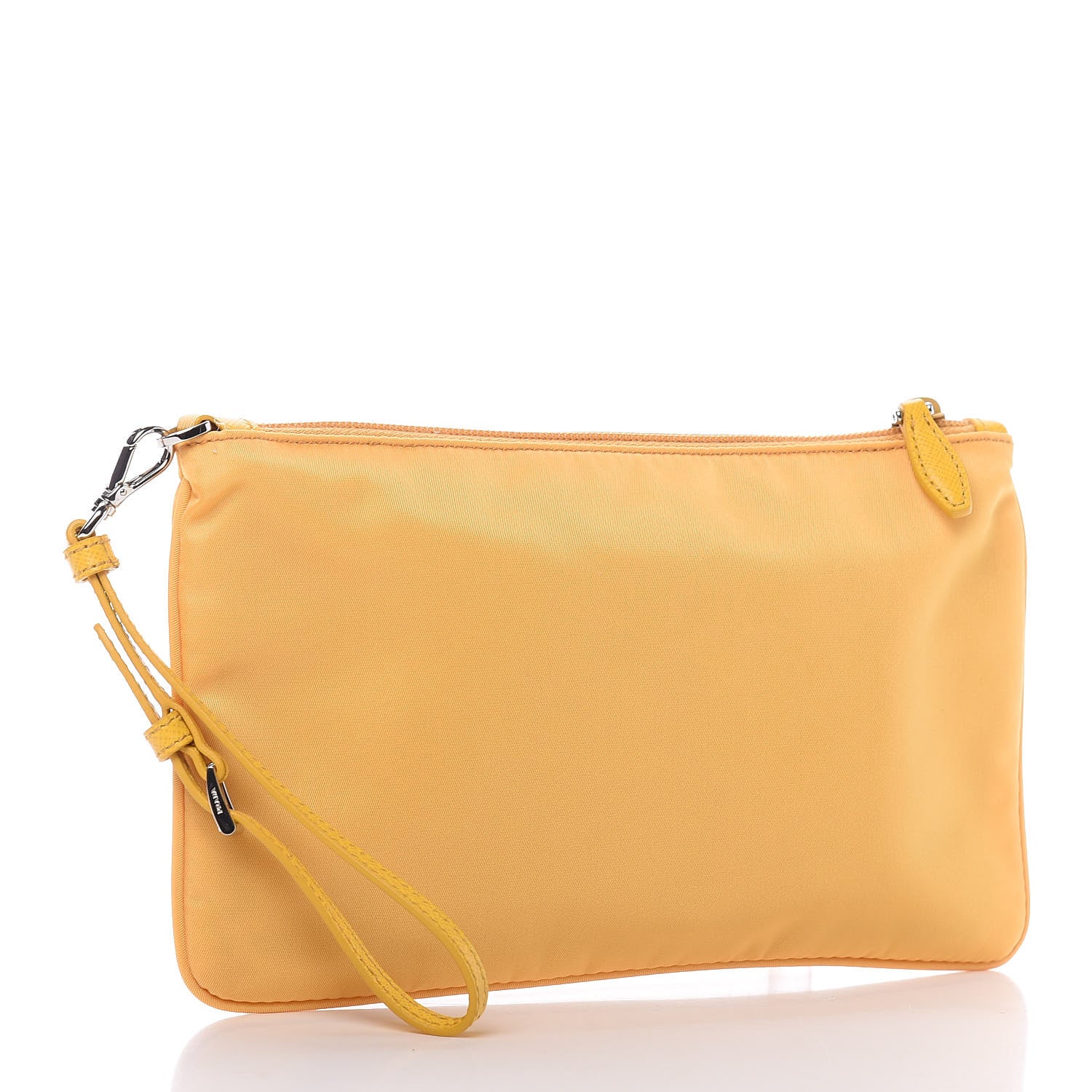 Prada Tessuto Nylon Saffiano Wristlet Mimosa 3 of 10