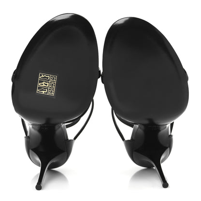Saint Laurent Patent Cassandra 100 Ankle Strap Sandals 40.5 Black 6 of 10