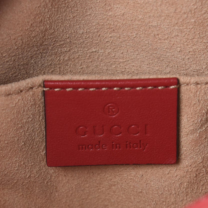 Gucci Calfskin Matelasse Mini GG Marmont Chain Shoulder Bag Hibiscus Red 6 of 11
