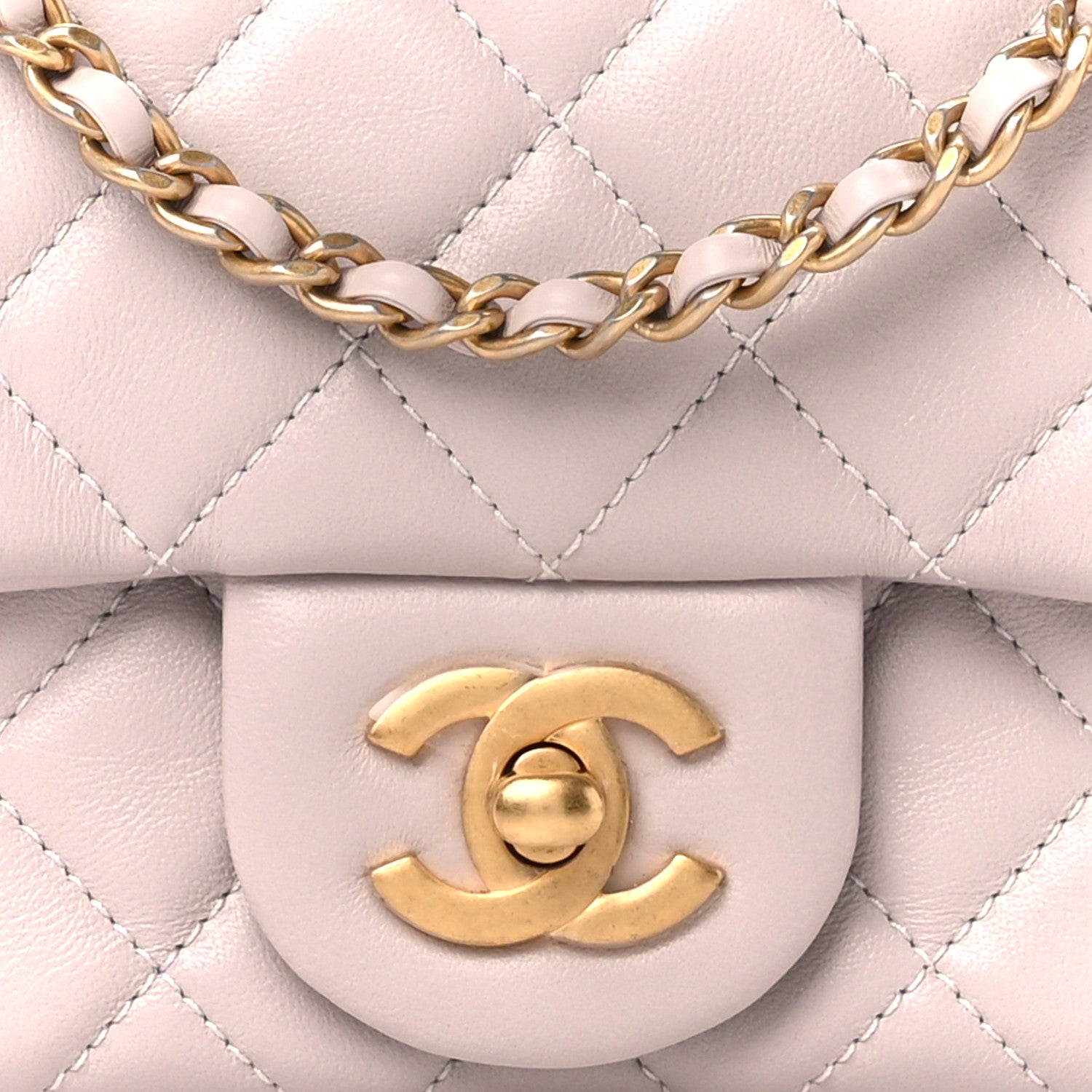 Chanel Lambskin Quilted Mini Pearl Crush Flap Light Purple 9 of 11