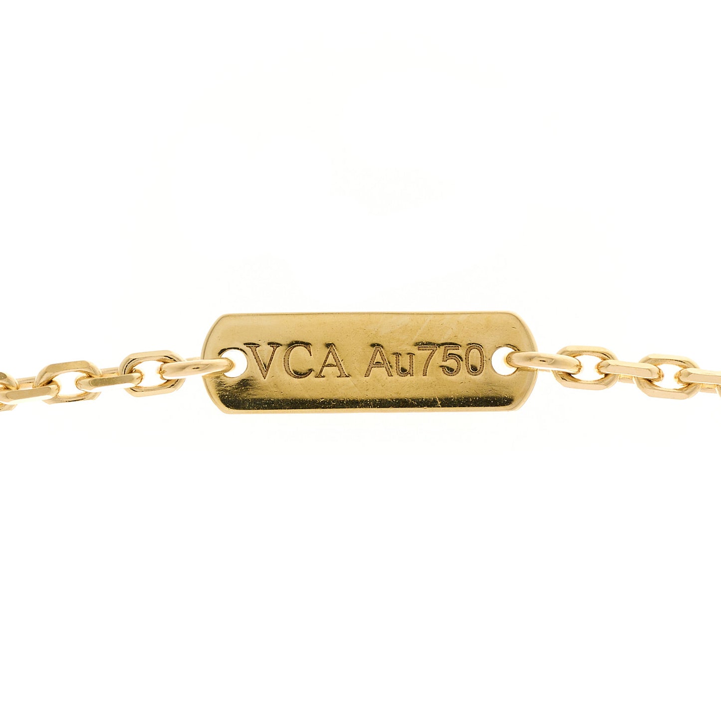 18K Yellow Gold Mother of Pearl Vintage Alhambra Pendant Necklace