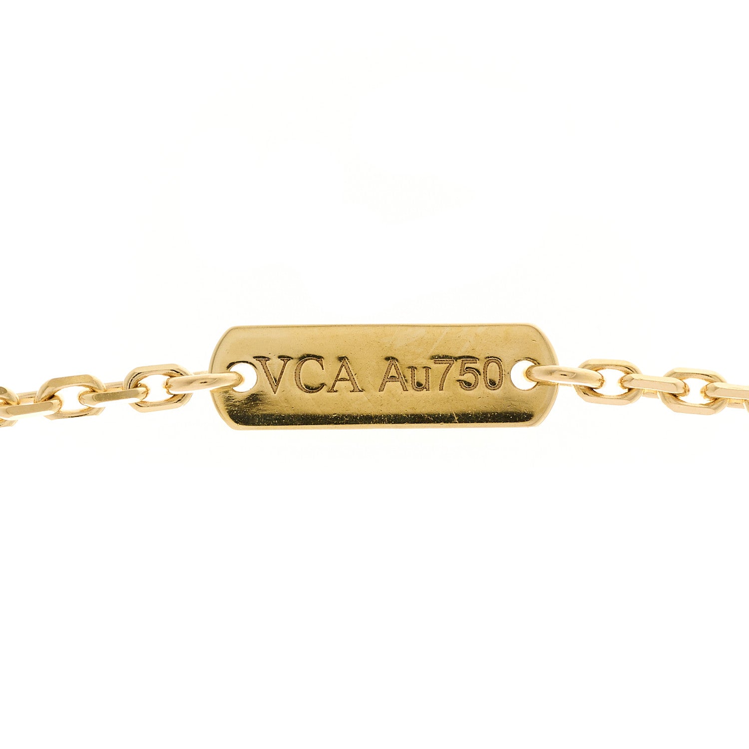Van Cleef & Arpels 18K Yellow Gold Mother of Pearl Vintage Alhambra Pendant Necklace 4 of 6
