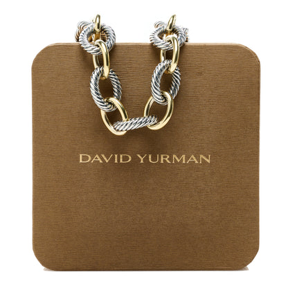 David Yurman Sterling Silver 18K Yellow Gold 18mm Oval Link Necklace 6 of 6
