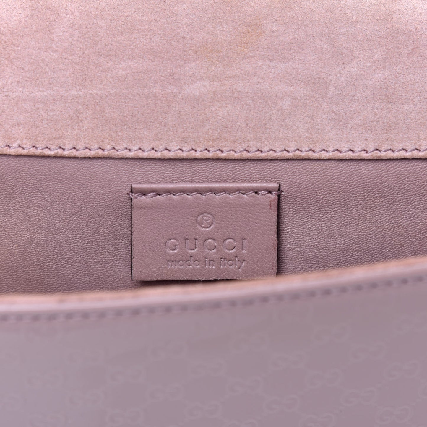 Patent Microguccissima Small Broadway Clutch Dark Cipria