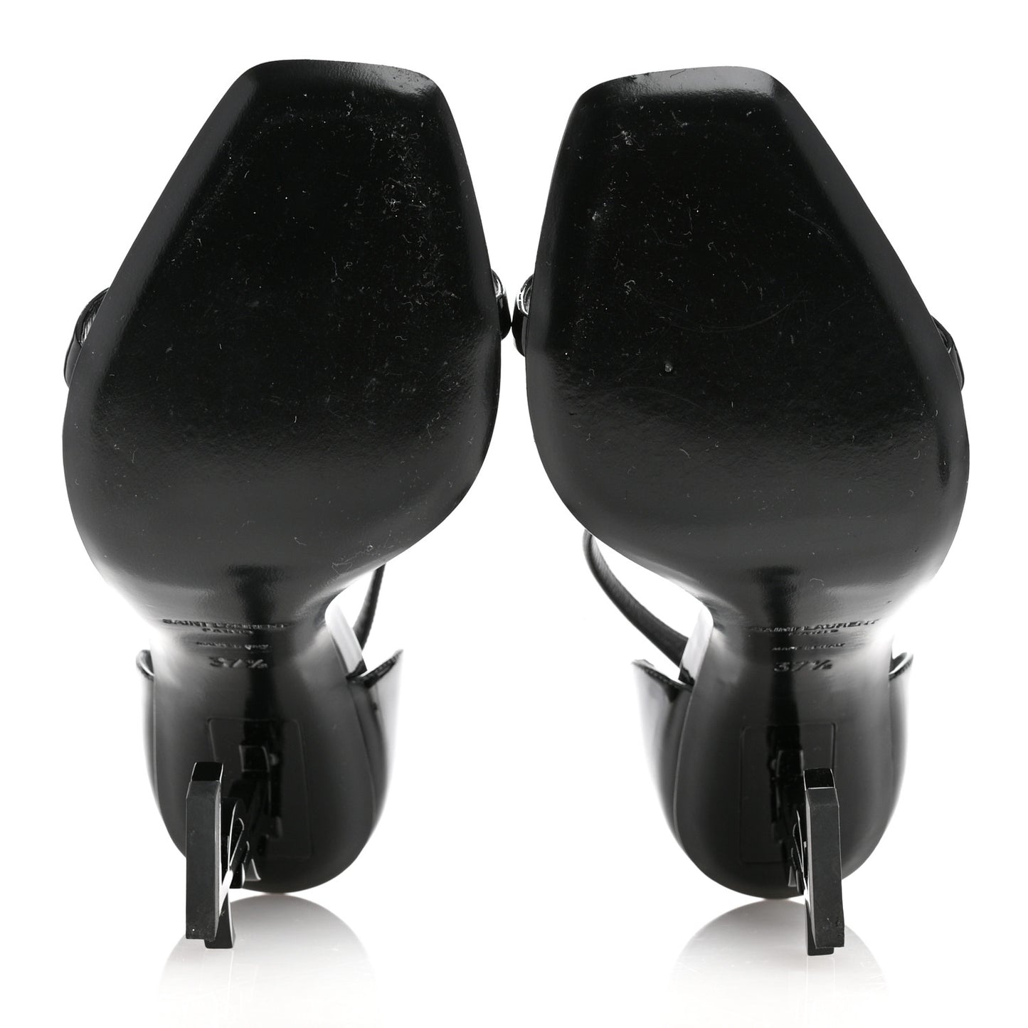 Patent Calfskin Opyum 110 Sandals 37.5 Black