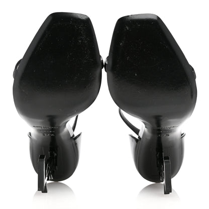 Saint Laurent Patent Calfskin Opyum 110 Sandals 37.5 Black 6 of 11