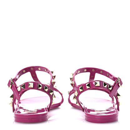 Valentino Garavani PVC Jelly Rockstud Caged Flat Thong Sandals 38 Blossom 6 of 12