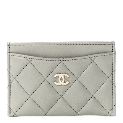 Chanel Lambskin Quilted Card Holder Grey 1 of 13