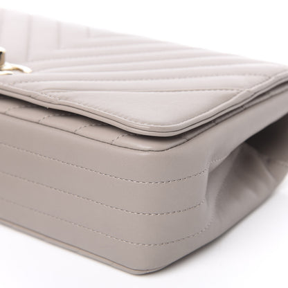 Chanel Calfskin Chevron Quilted Small Statement Flap Grey 9 of 11