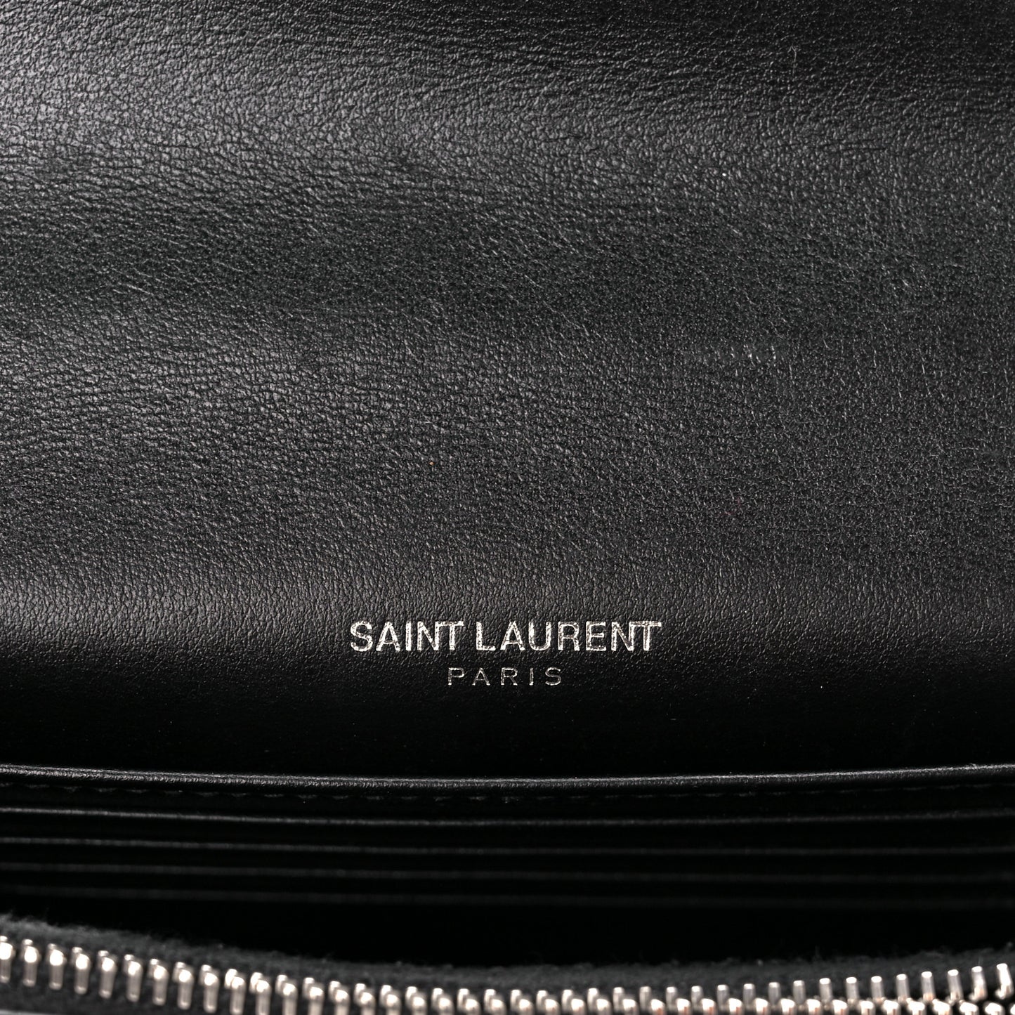 Calfskin Crocodile Embossed Monogram Sunset Chain Wallet Black