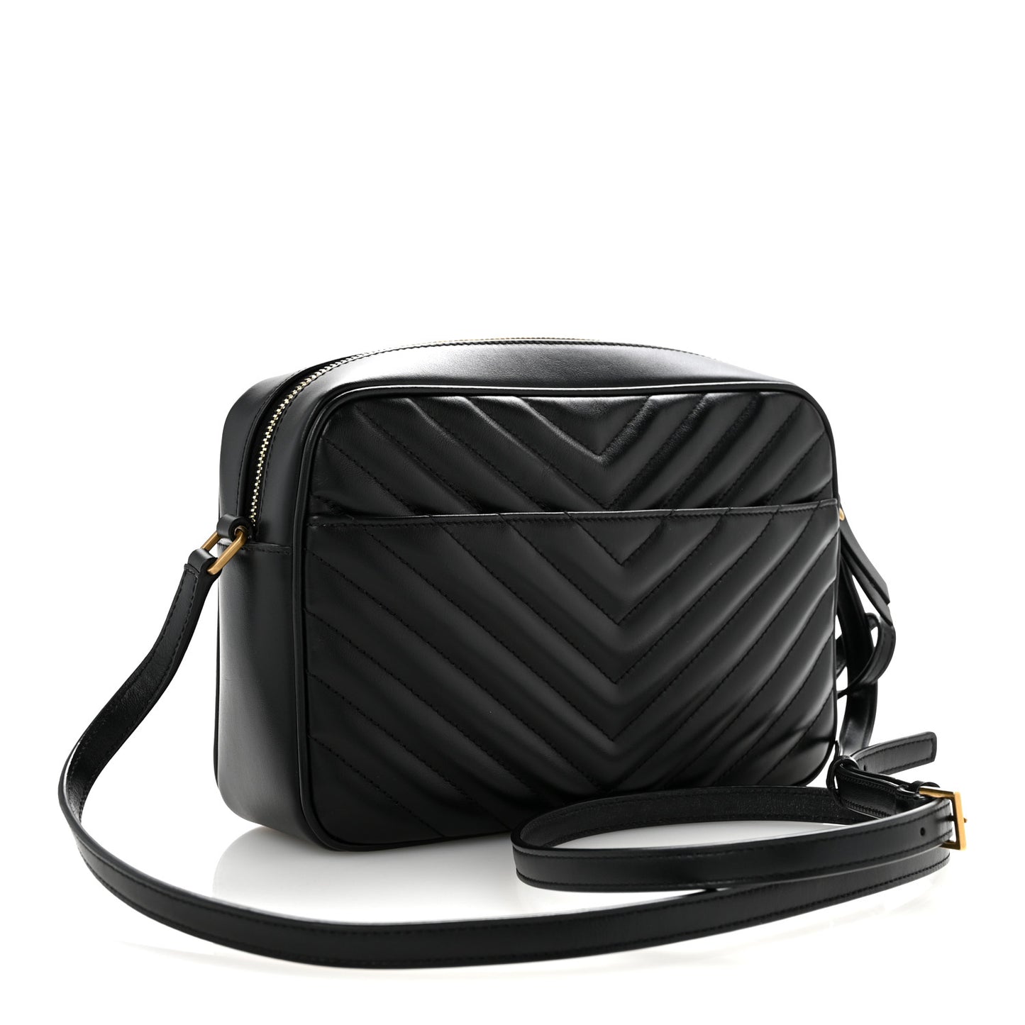Calfskin Matelasse Monogram Lou Camera Bag Black