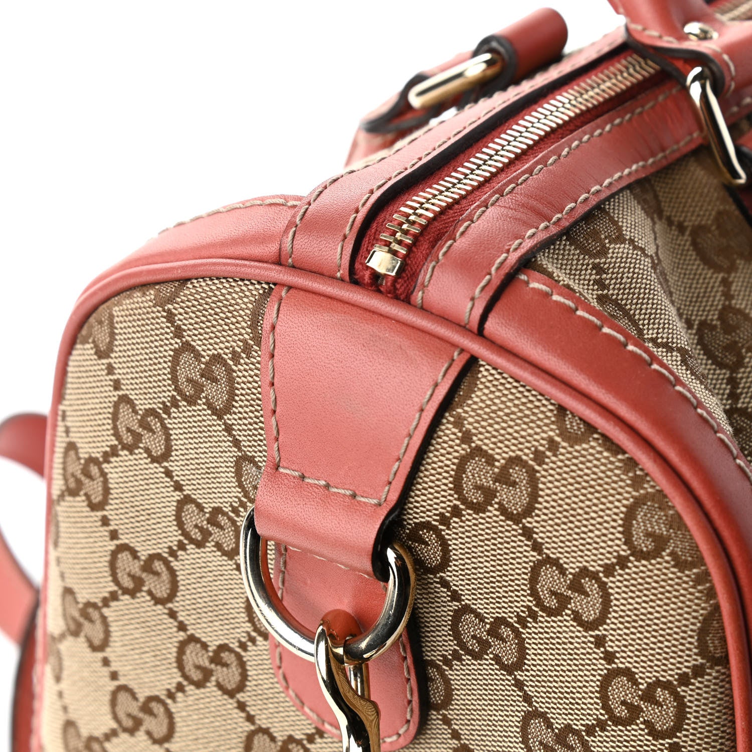 Gucci Monogram Vintage Web Medium Boston Pink 13 of 16