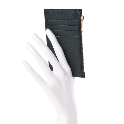 Celine Grained Calfskin Zipped Card Holder Amazone 2 of 9