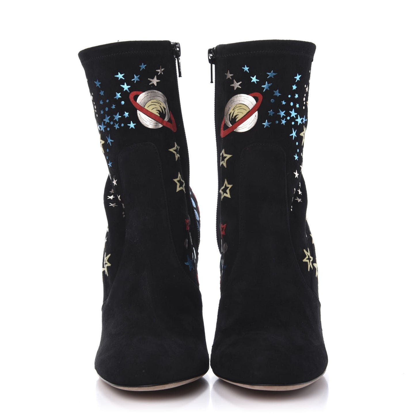 Suede Stretch Astro Couture 100mm Ankle Boots 40 Black