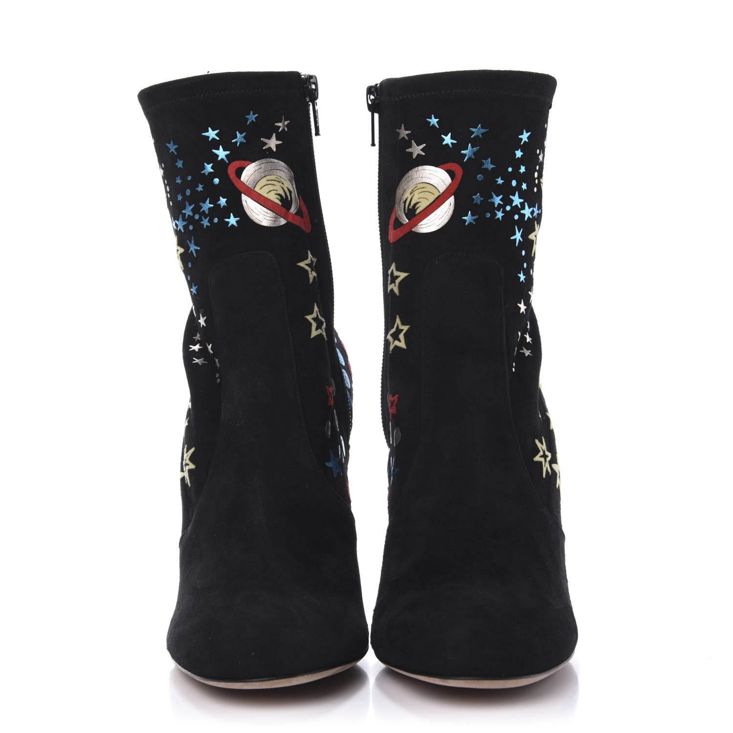 Valentino Garavani Suede Stretch Astro Couture 100mm Ankle Boots 40 Black 2 of 9