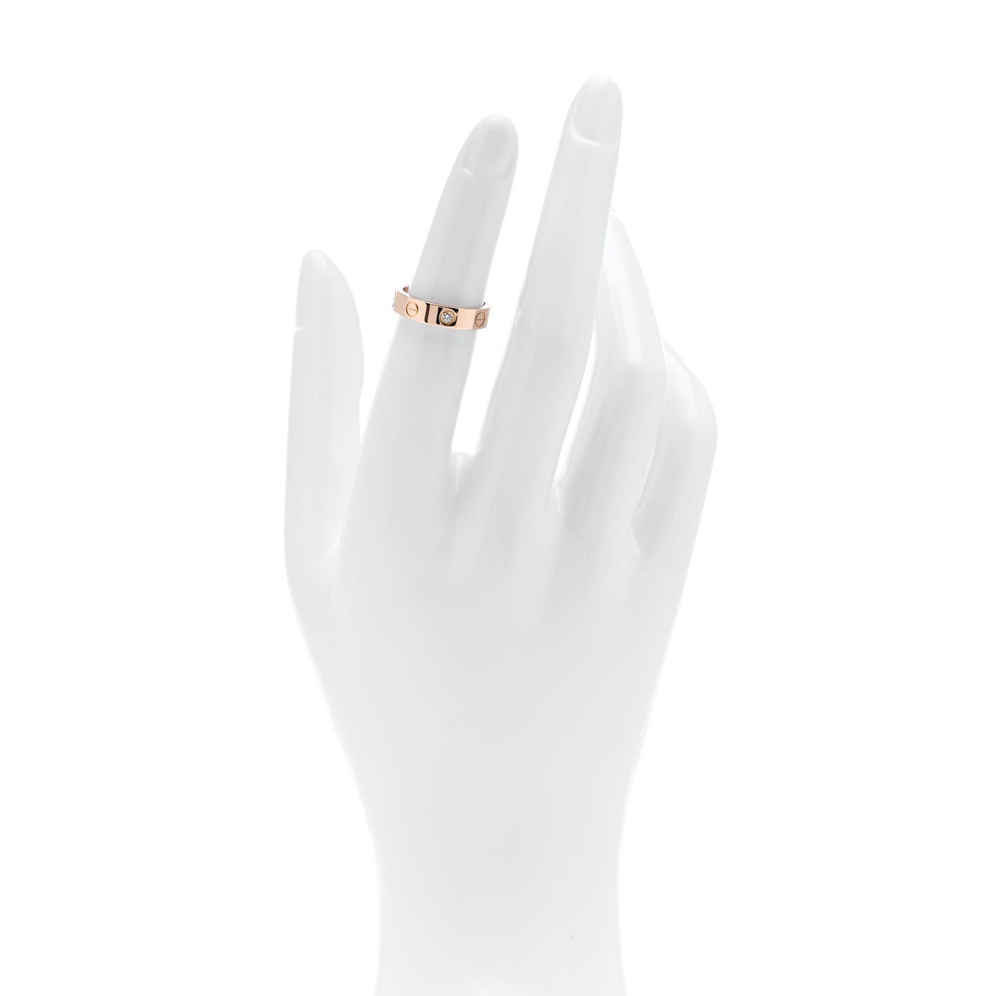 18K Pink Gold Diamond 4mm LOVE Wedding Band Ring 48 4.5