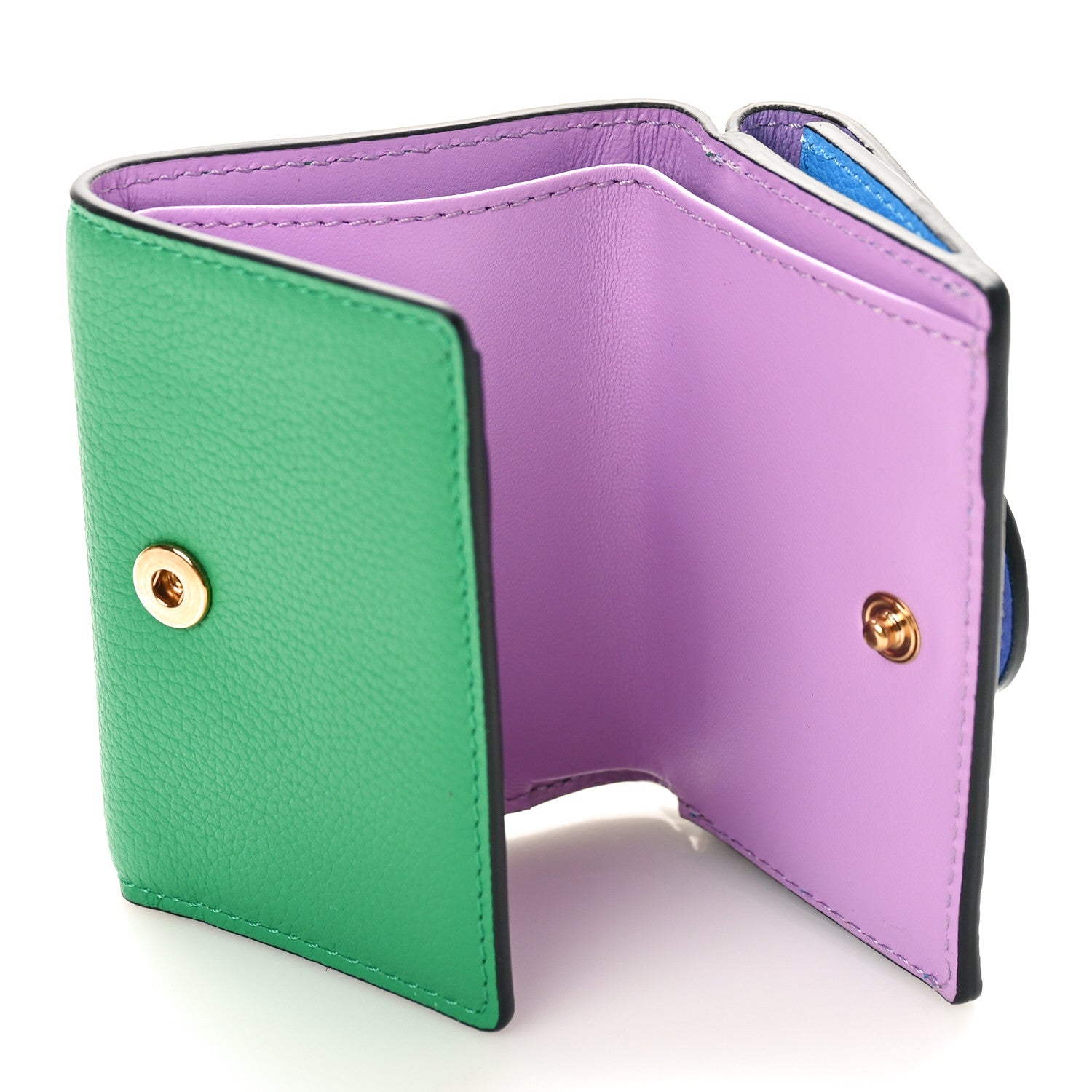 Versace Grained Calfskin Medusa Wallet On Chain Blue Green 5 of 8