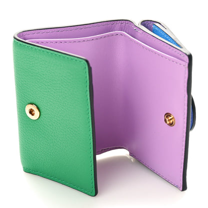 Versace Grained Calfskin Medusa Wallet On Chain Blue Green 5 of 8