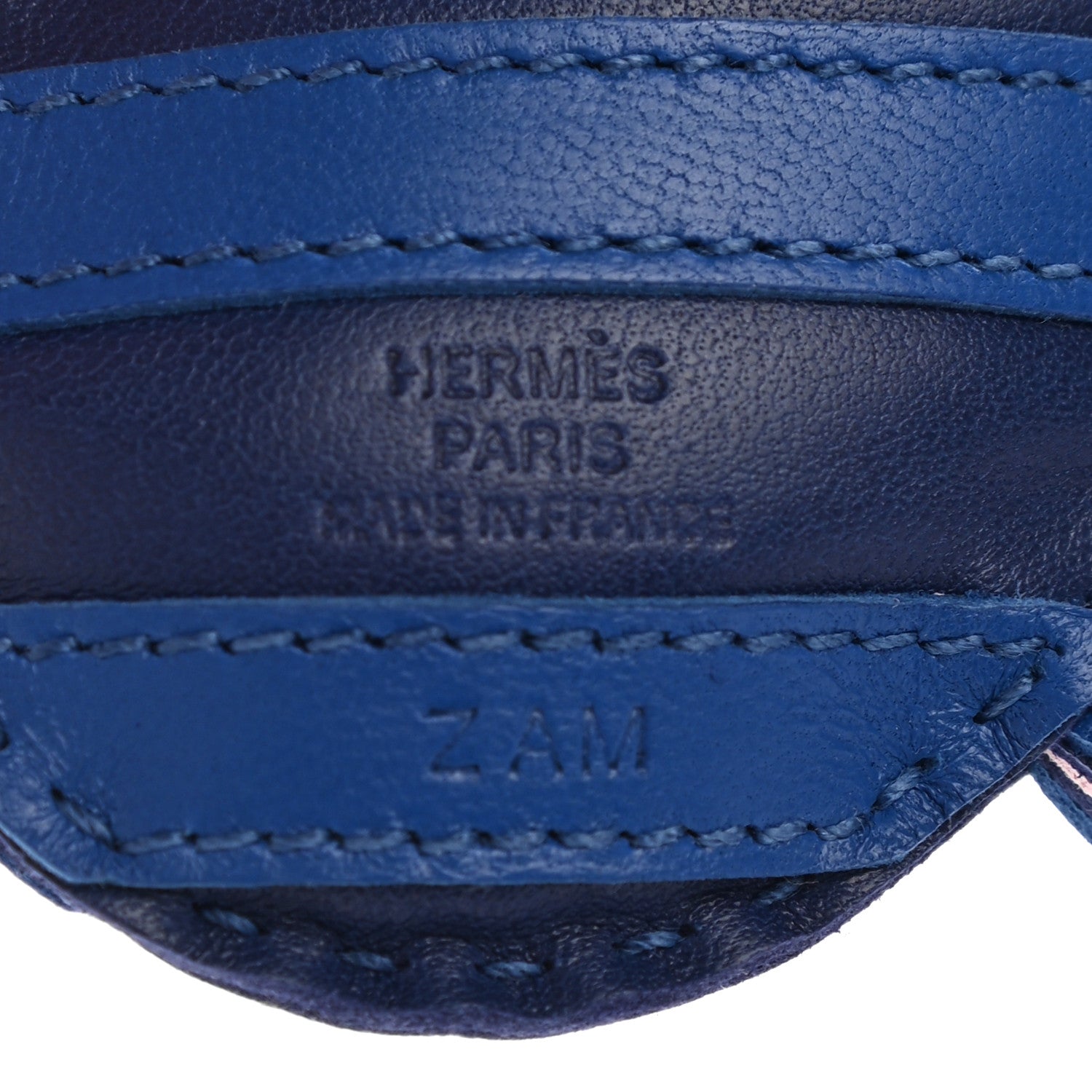 Hermes Milo Lambskin Geegee Savannah Bag Charm Bleu Saphir Bleu France Mauve Sylvestre 3 of 4