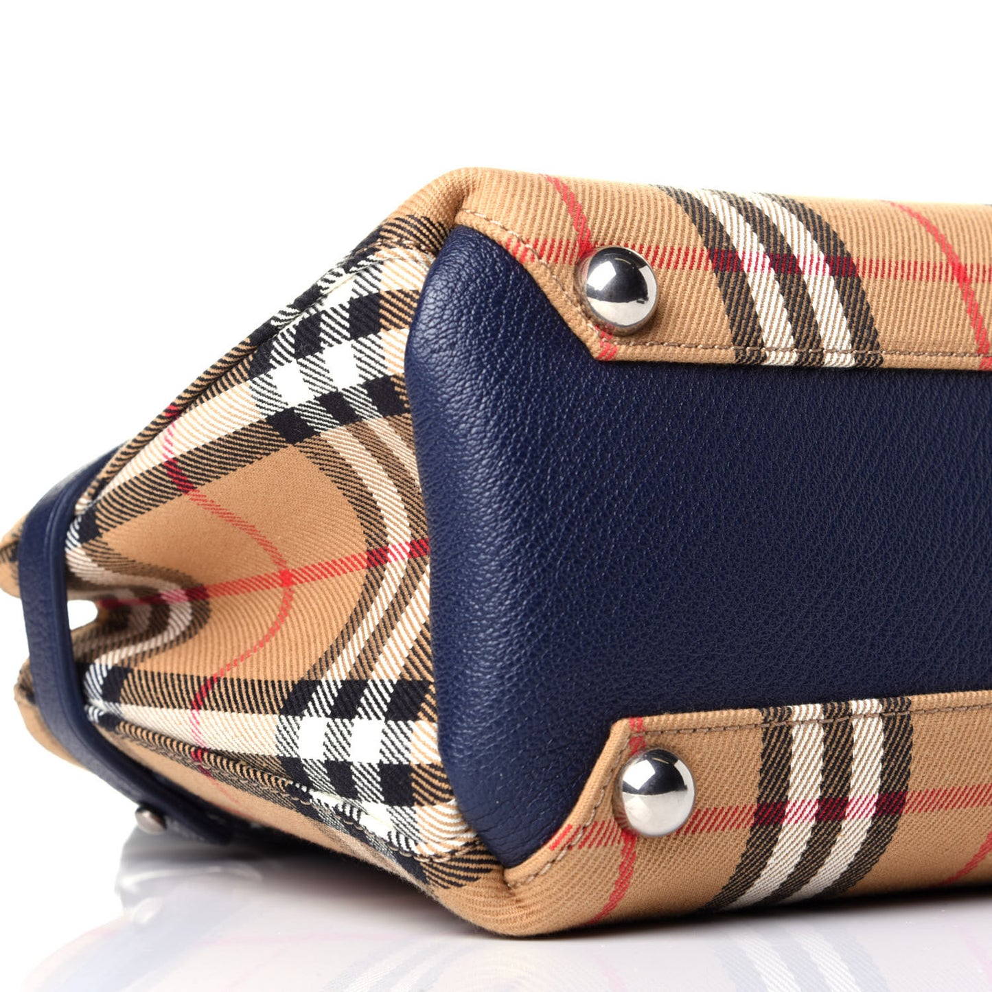 Goatskin Vintage Check Baby Banner Tote Regency Blue