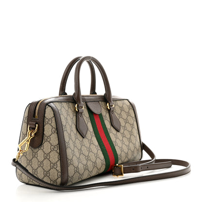 Gucci GG Supreme Monogram Web Medium Ophidia Boston Brown 3 of 11