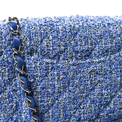 Chanel Tweed Quilted Mini Rectangular Flap Blue White 11 of 12