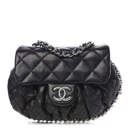 Chanel Washed Lambskin Quilted Mini Chain Around Flap Black 1 of 8
