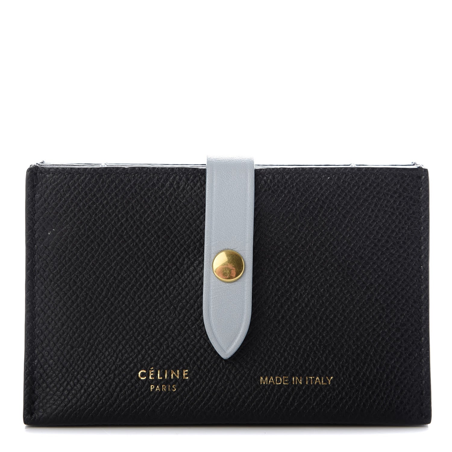 Celine Grained Shiny Calfskin Accordion Card Holder Black 1 of 7
