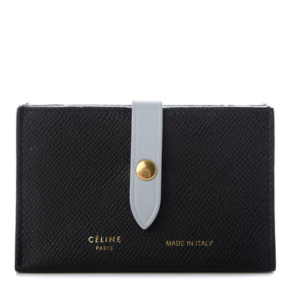 Celine Grained Shiny Calfskin Accordion Card Holder Black 1 of 7