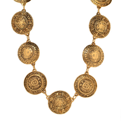 Chanel Metal CC Medallion Necklace Gold 1 of 5