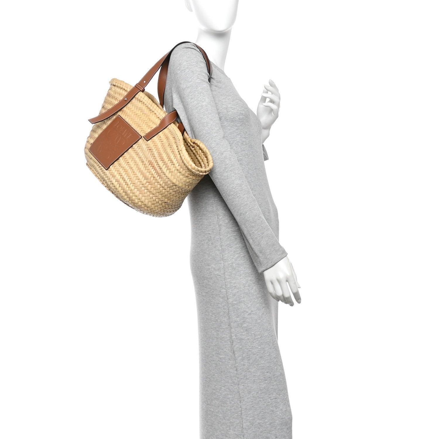 Loewe Raffia Large Basket Tote Bag Natural Tan 2 of 13