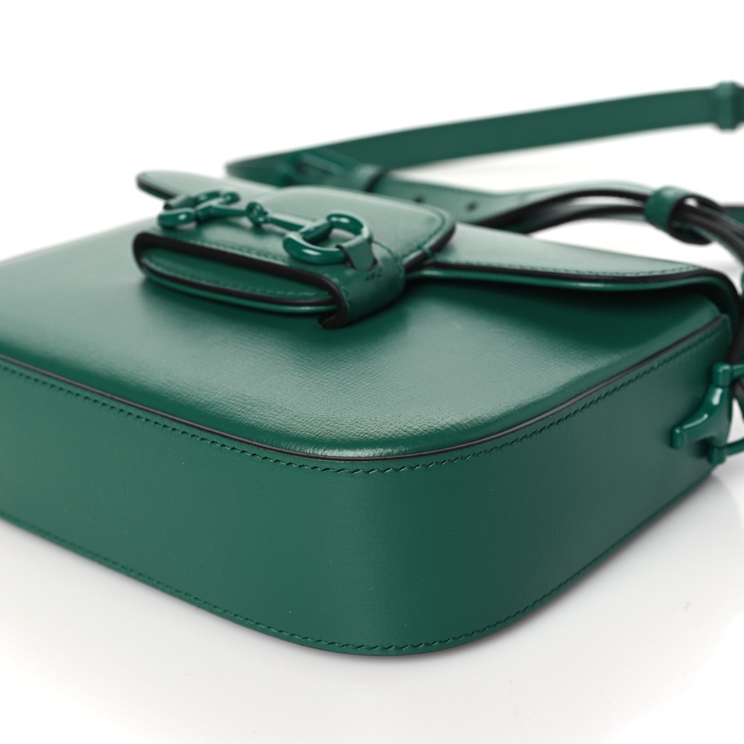 Gucci Azalea Calfskin Web Monochrome Horsebit 1955 Shoulder Bag Emerald 10 of 10