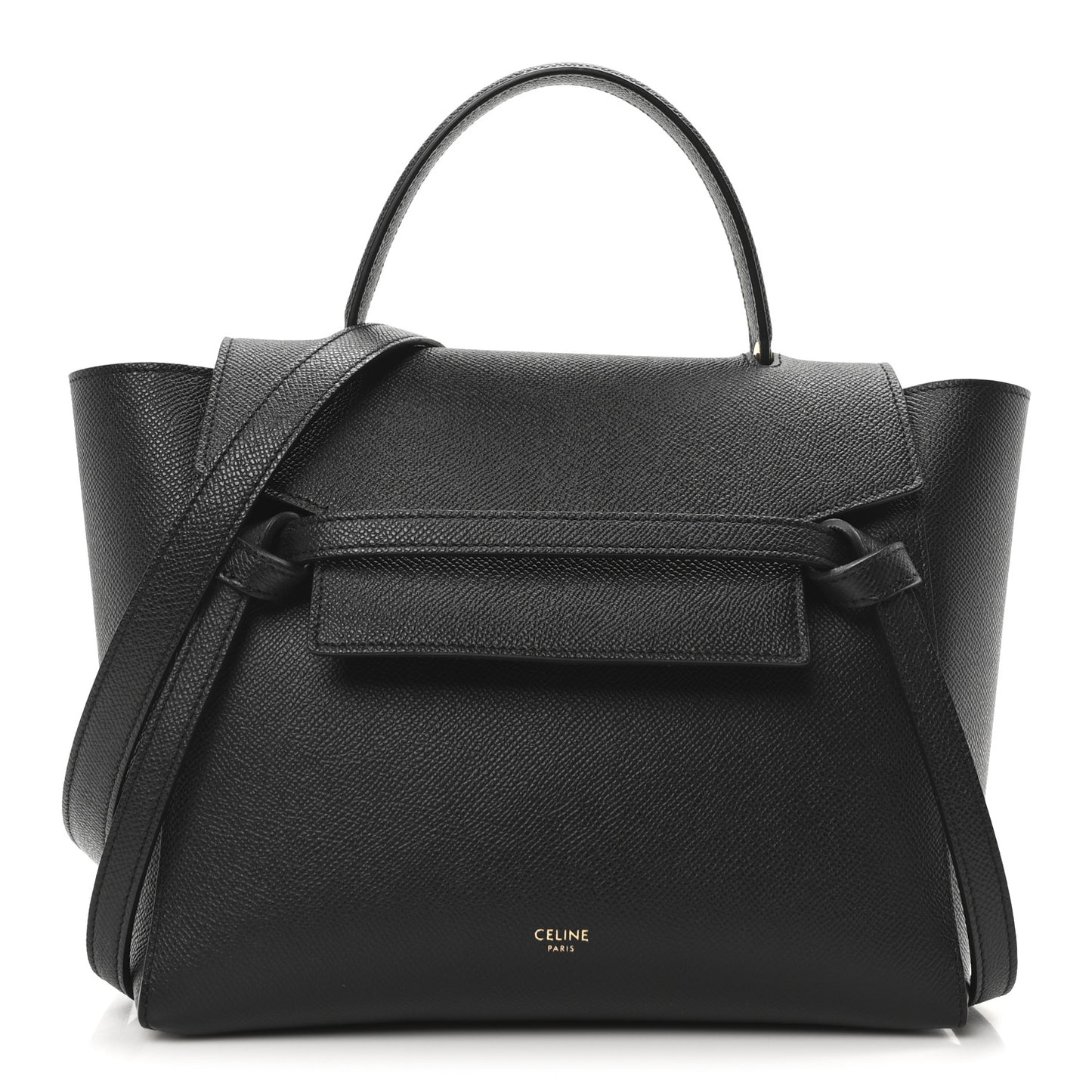 Grained Calfskin Micro Belt Bag Black