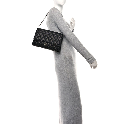 Chanel Caviar Quilted Clutch With Chain Flap Black 2 of 11