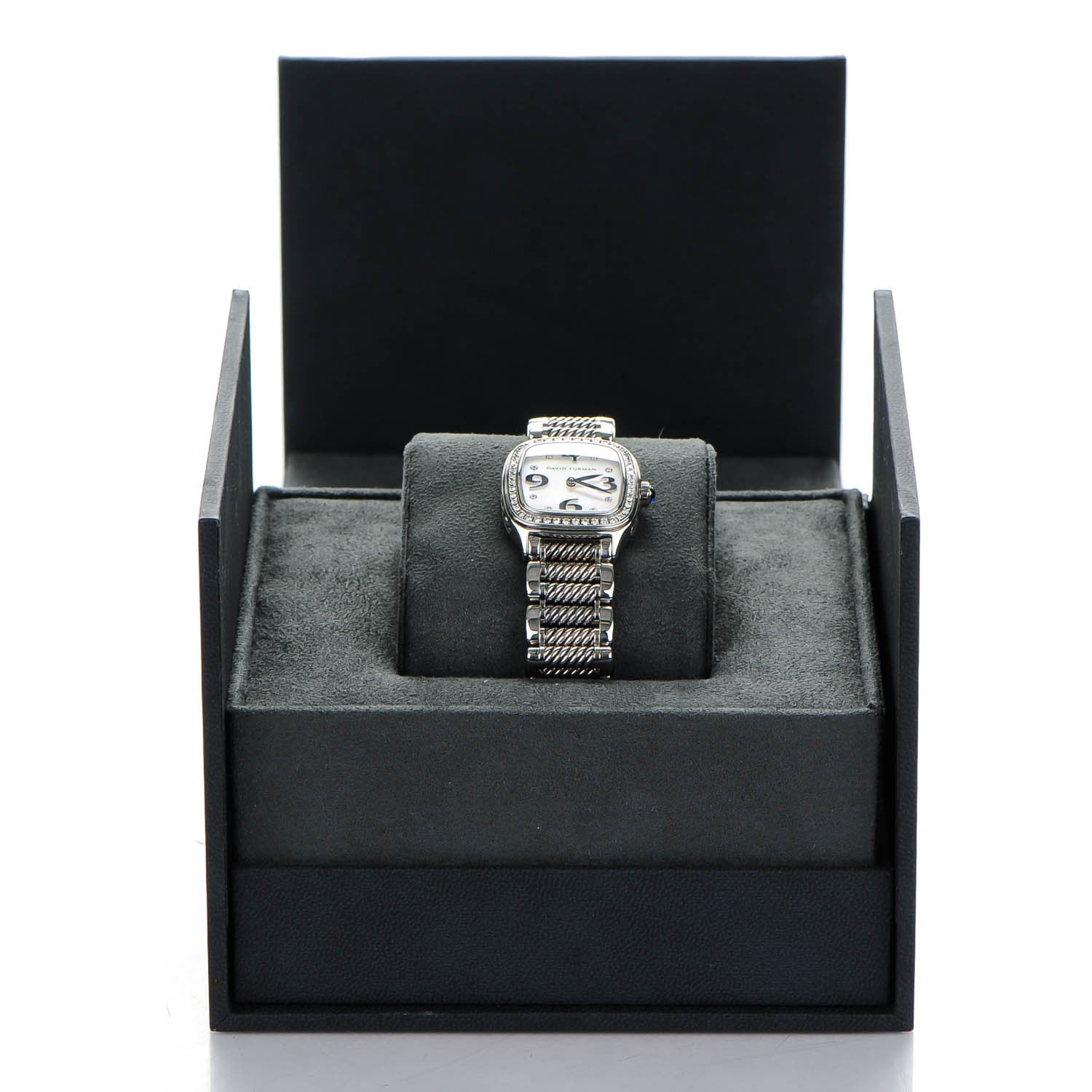 David Yurman Stainless Steel Diamond Bezel Mother of Pearl 25mm Thoroughbred Quartz Watch 8 of 8