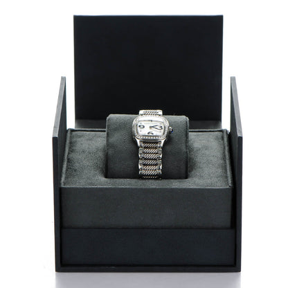 David Yurman Stainless Steel Diamond Bezel Mother of Pearl 25mm Thoroughbred Quartz Watch 8 of 8