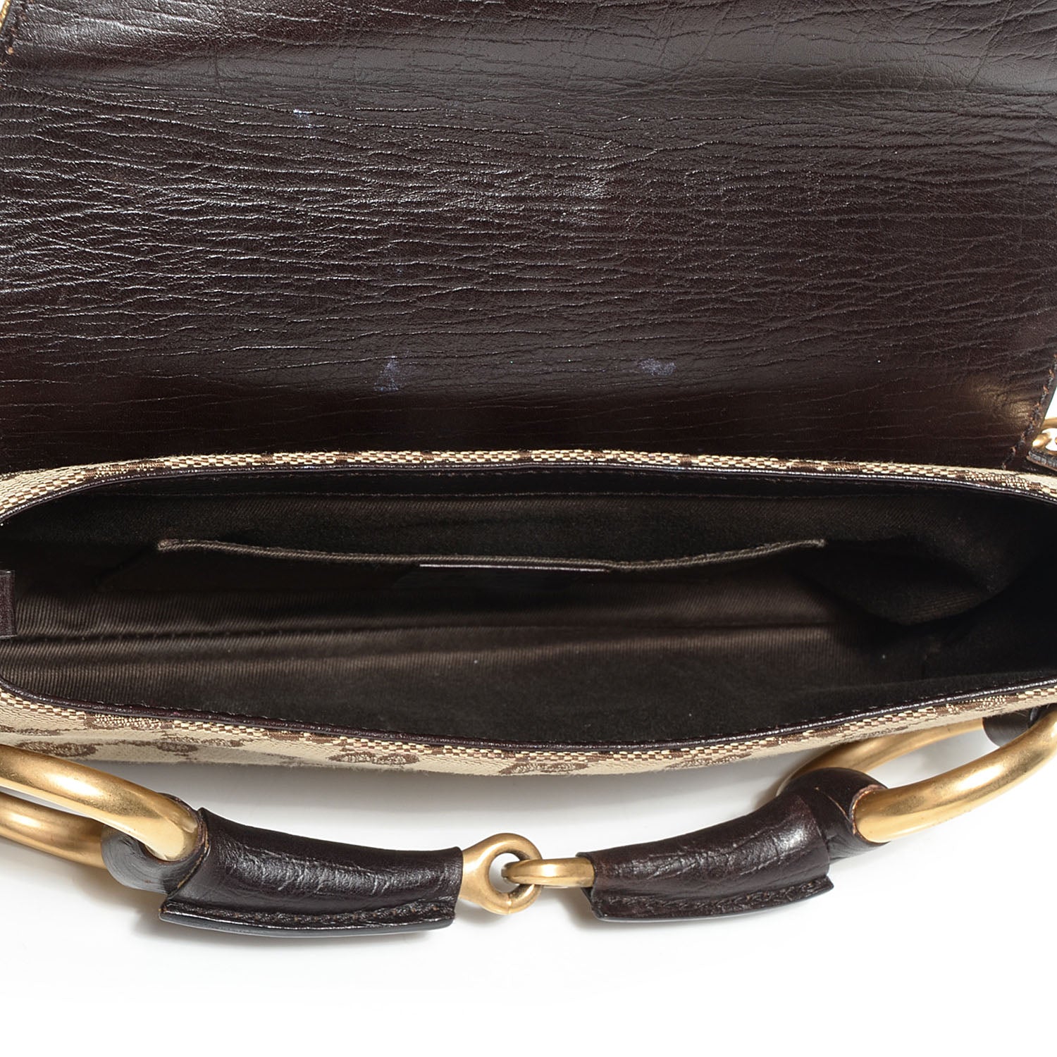Gucci Monogram Horsebit Clutch Brown 5 of 7