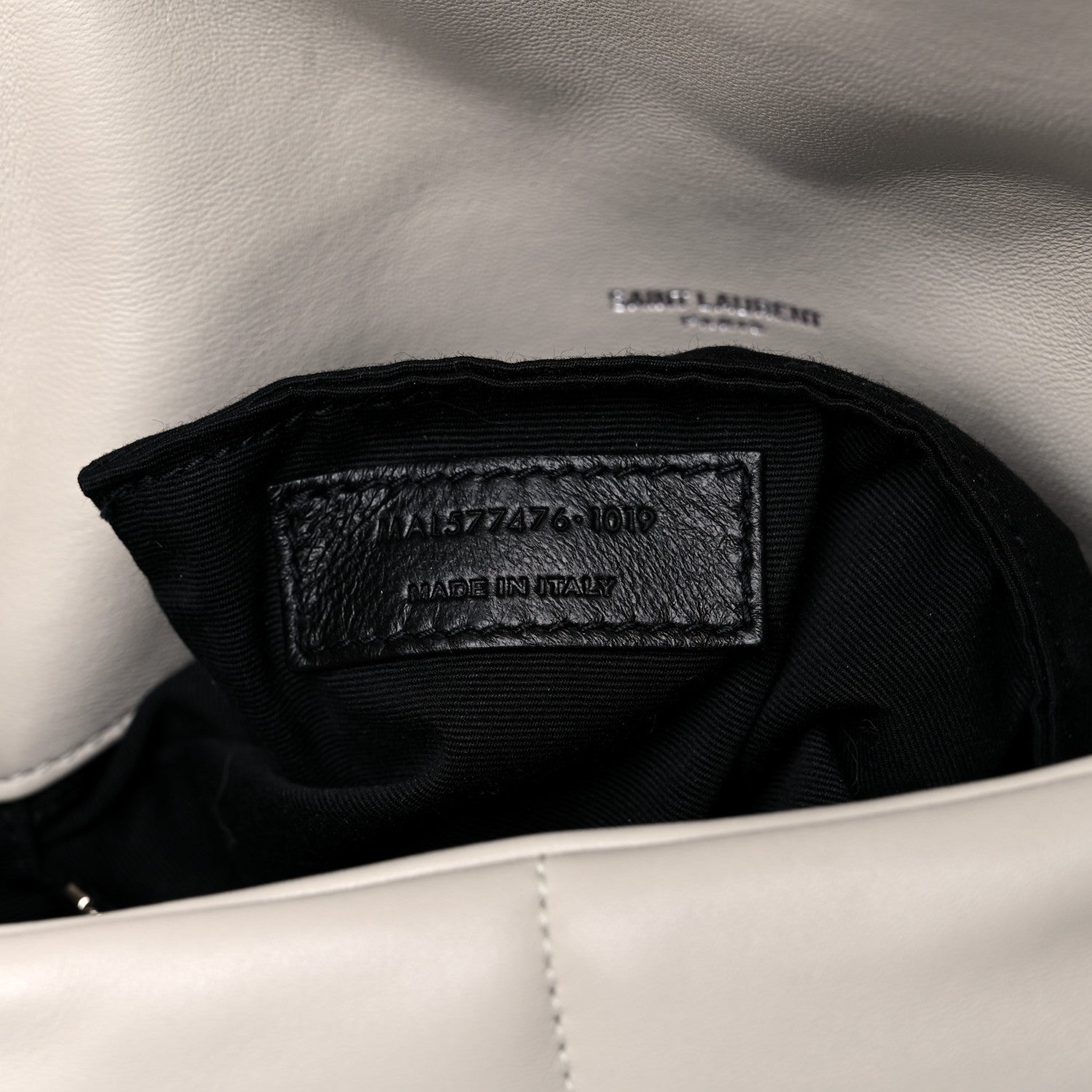 Saint Laurent Lambskin Quilted Small Loulou Puffer Monogram Chain Satchel Blanc Vintage 8 of 15