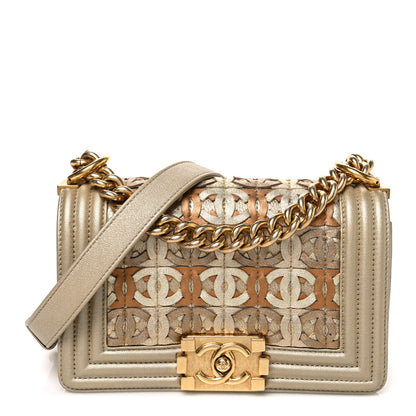 Chanel Metallic Lambskin Small Golden CC Boy Flap Gold 1 of 10