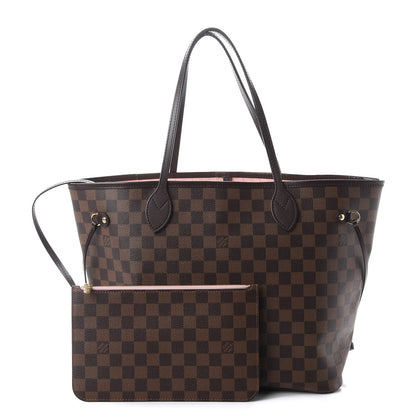 Louis Vuitton Damier Ebene Neo Neverfull MM Rose Ballerine 1 of 16