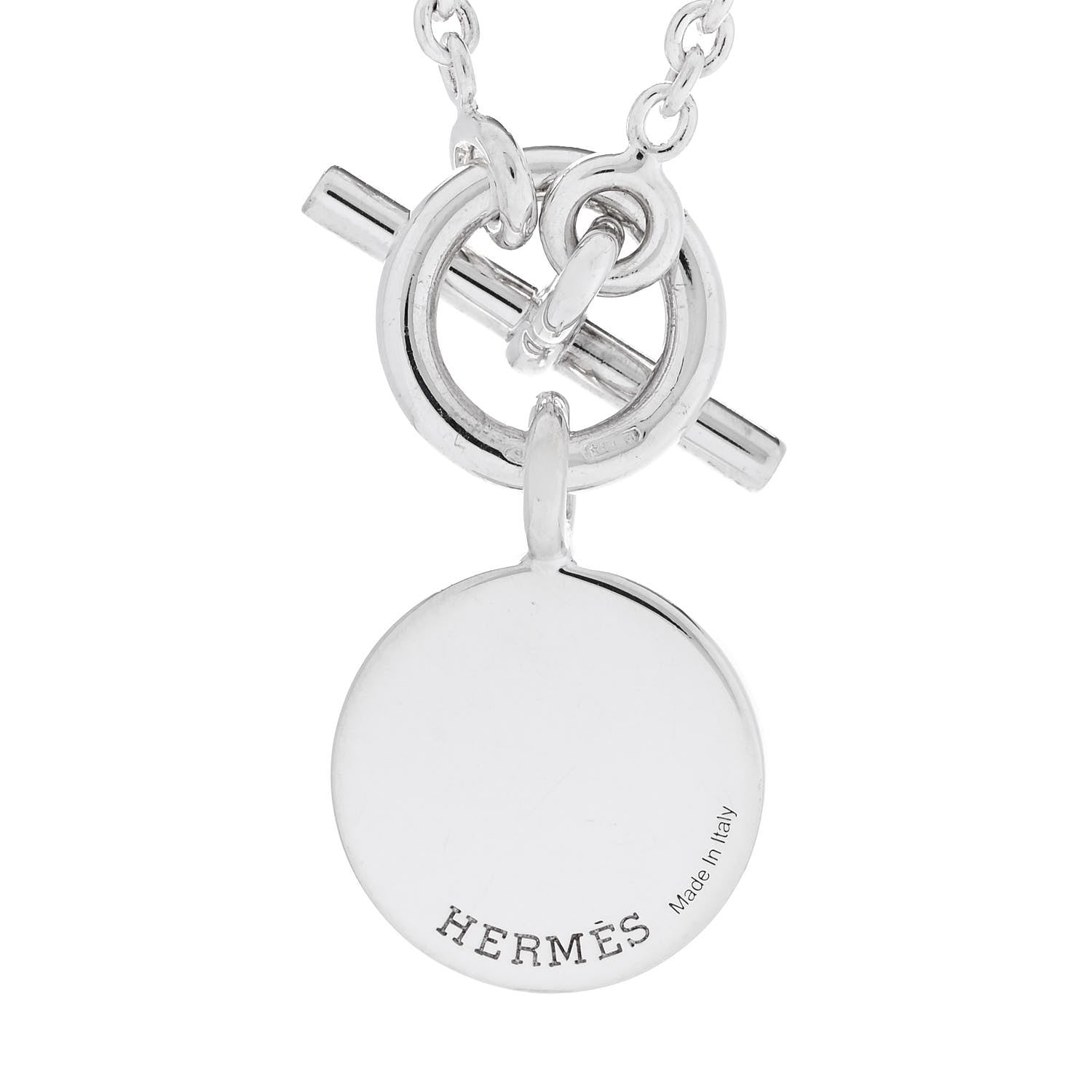 Hermes Sterling Silver Amulettes Ex-Libris Pendant Necklace 5 of 6