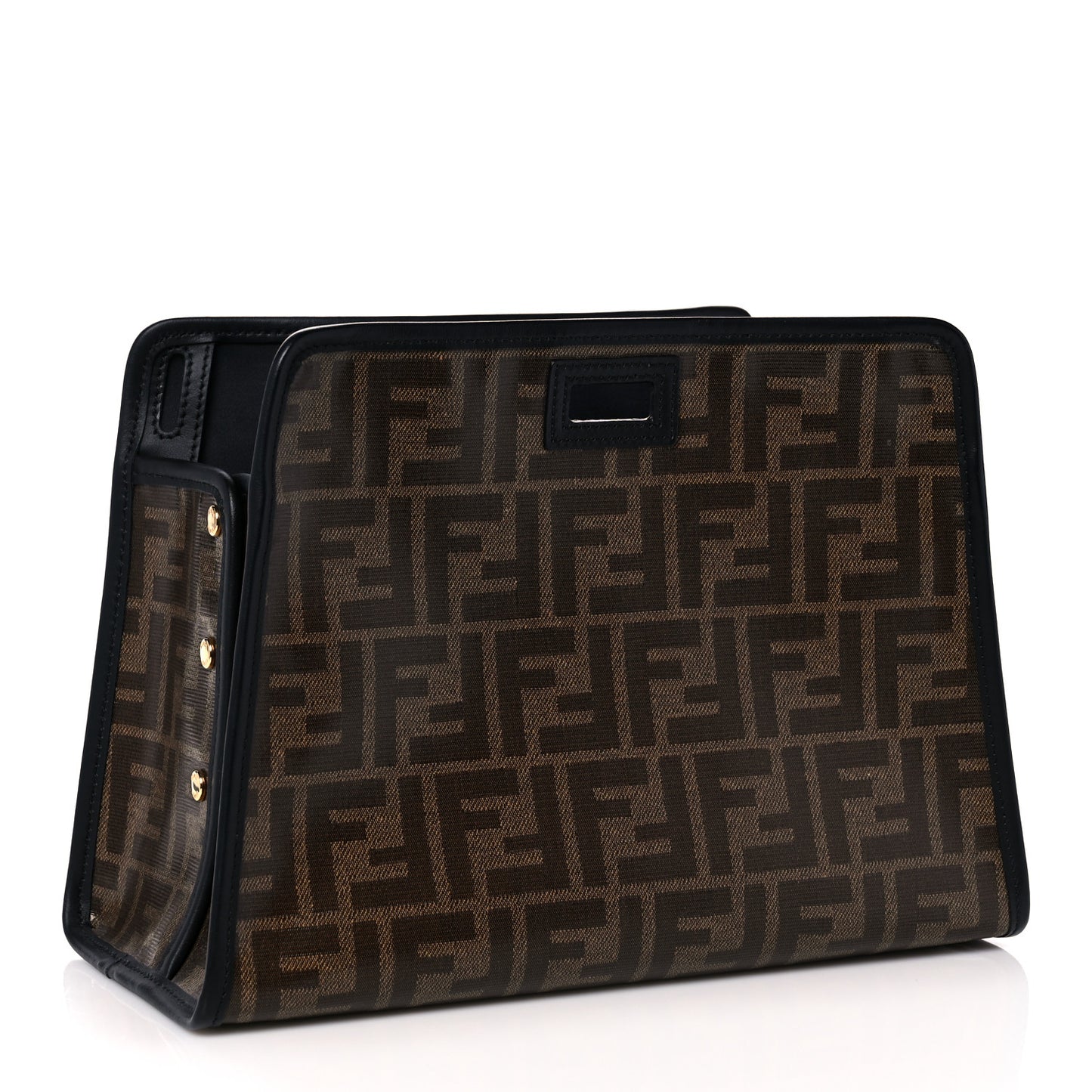 Glazed Fabric Vitello Century FF 1974 Stamp Patch Mini Peekaboo Defender Cover Mogano Panna Black