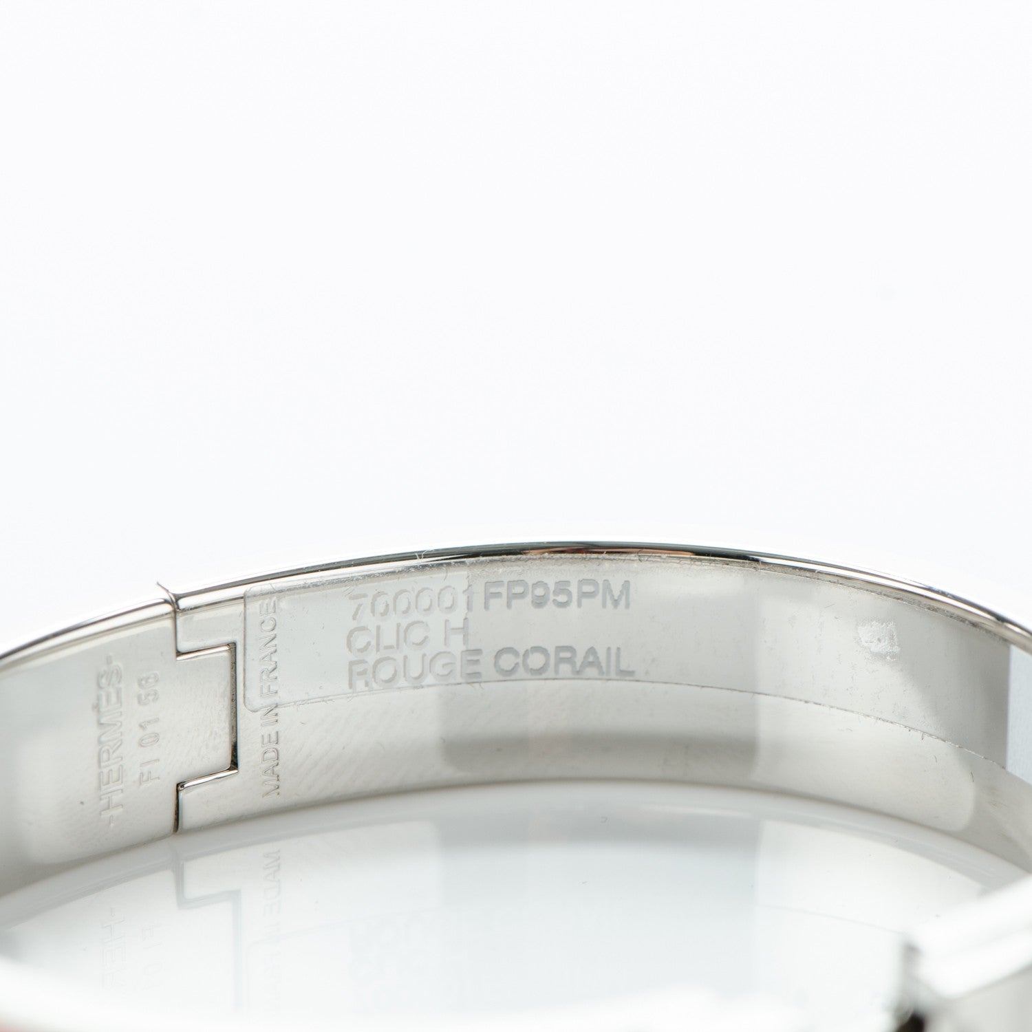 Hermes Enamel Narrow Clic Clac H Bracelet PM Rouge Corail 5 of 5