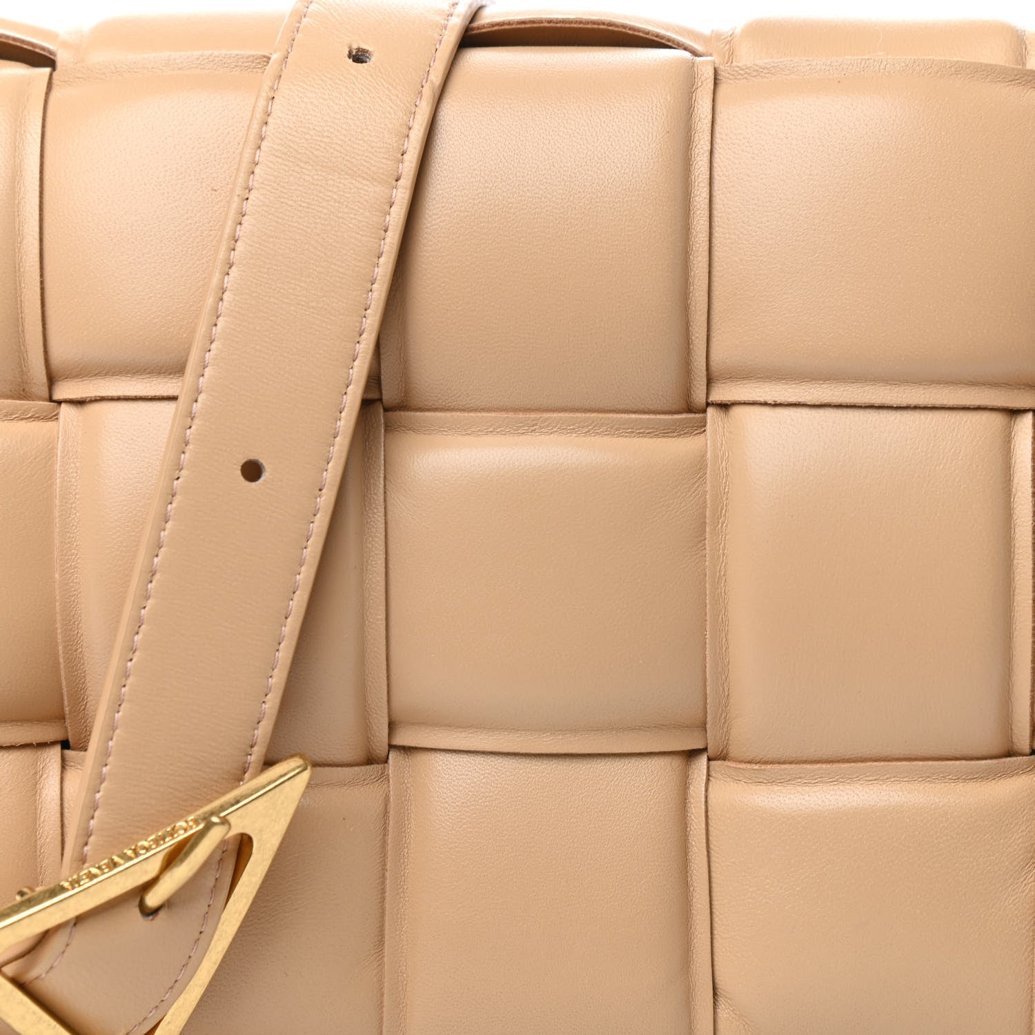 Bottega Veneta Nappa Maxi Intreccio Padded Cassette Crossbody Bag Almond 9 of 9