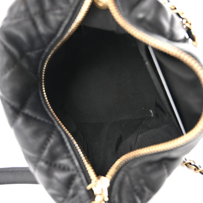 Chanel Lambskin Quilted Small Perfect Meeting Hobo Black 4 of 10
