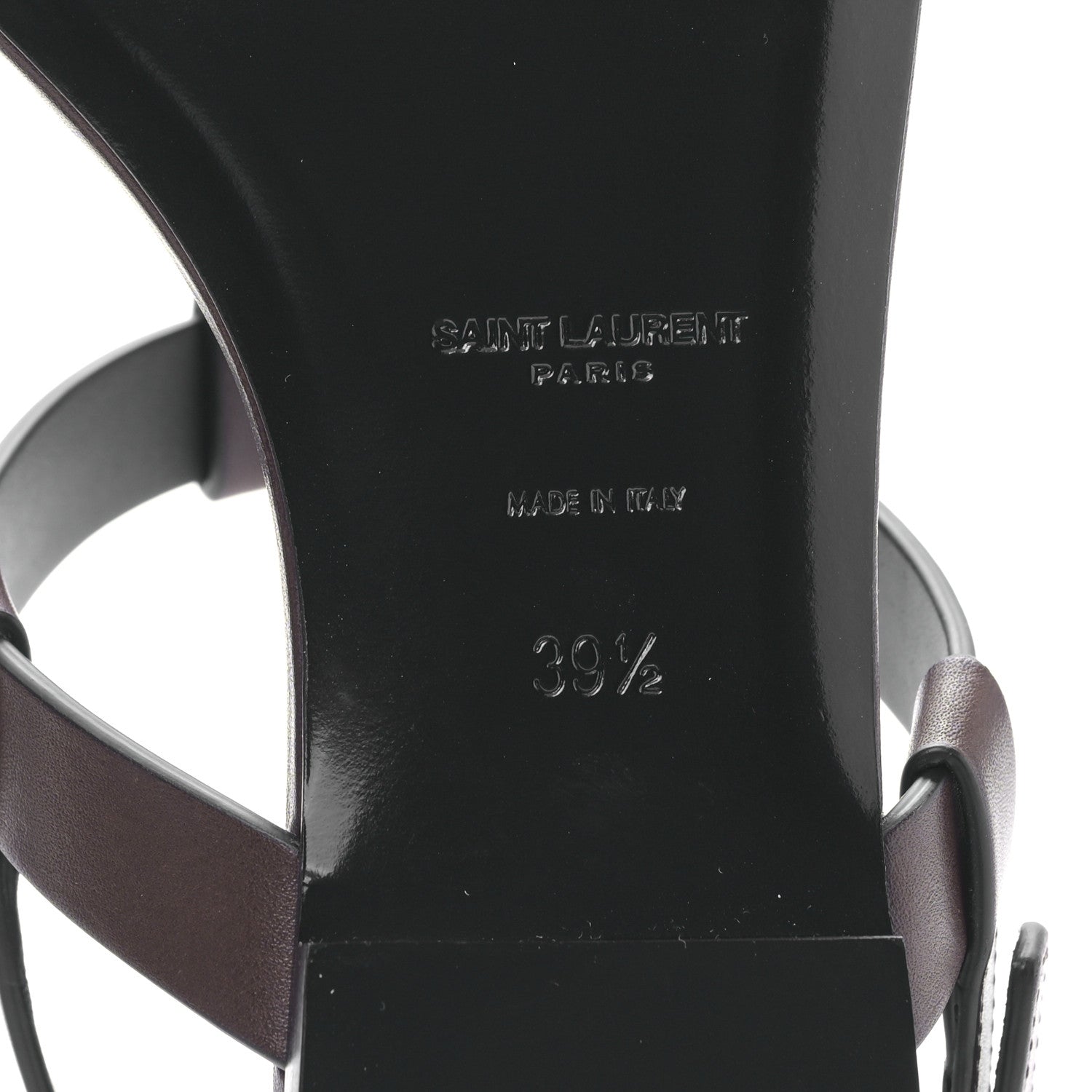 Saint Laurent Calfskin Cassandra Monogram Sandals 39.5 Brown 6 of 9