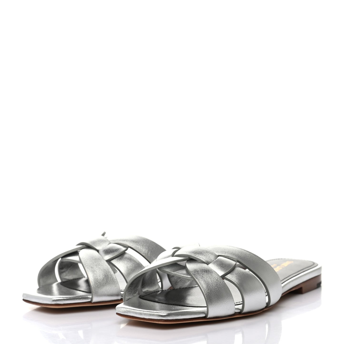 Calfskin Tribute 05 Slide Sandals 35.5 Argent